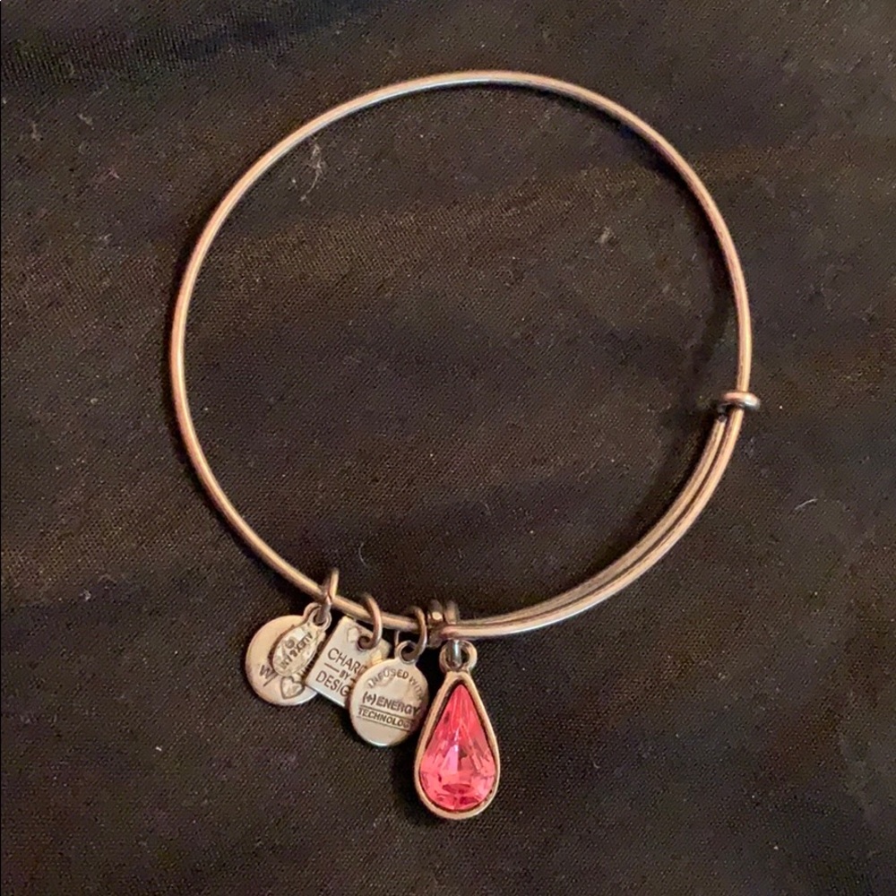 Silver Alex and Ani Pink Teardrop